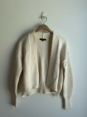 Women's Cream Open-Front Knit Sweater Cardigan - Banana Republic - X-Small